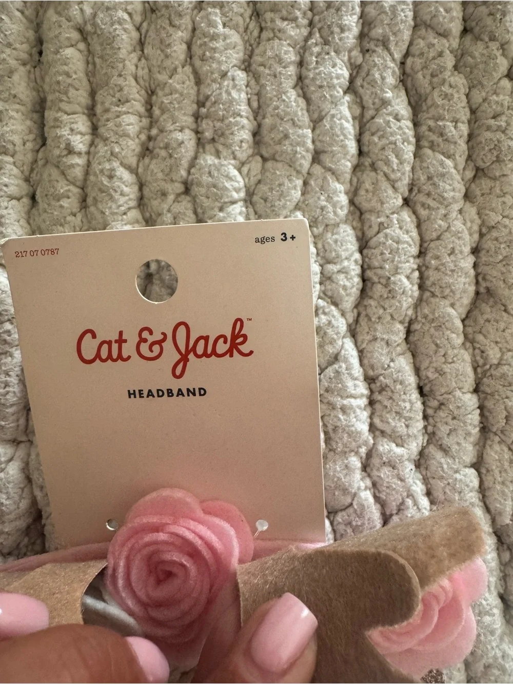 Cat & Jack Pink and Cream Glitter Flower Unicorn Headband
